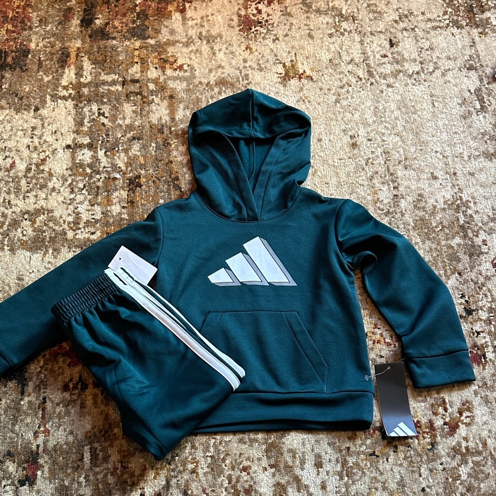 adidas Kids Teal Hoodie and Joggers Set